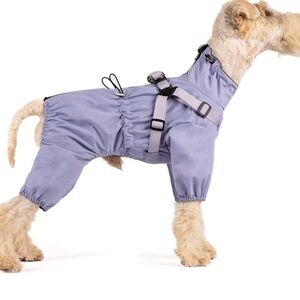 Mile High Life Dog Waterproof Raincoat 4 Legs Full Coverage Purple Length 16.1